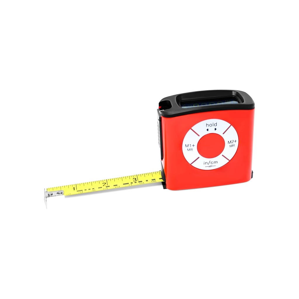 K Digital Tape Measure, Display Reads Accurate Distance, English and Metric Units, Sixteen Feet Length